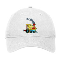 Funny Dinosaur Riding A Train Tyrannosaurus Dino Adjustable Cap | Artistshot