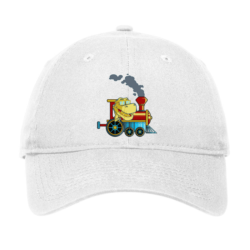 Funny Dinosaur Riding A Train Tyrannosaurus Dino Adjustable Cap | Artistshot