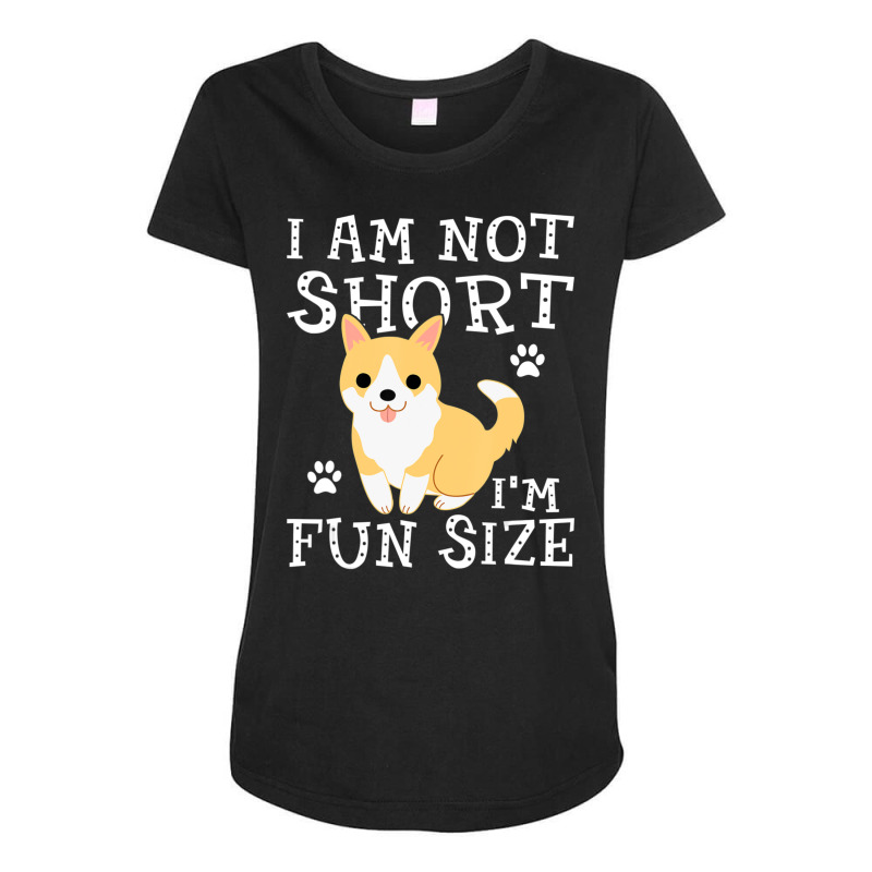 I'm Not Short I'm Fun Sized Shiba Inu Dog Maternity Scoop Neck T-shirt by cm-arts | Artistshot