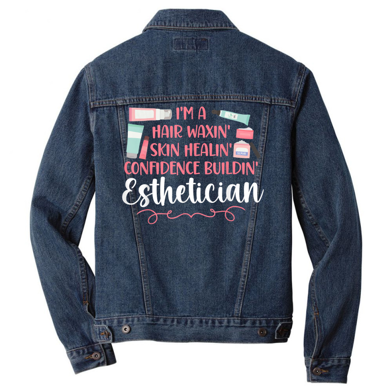 Cute Licensed Esthetician Skincare Beautician Waxing I'm A T Shirt Men Denim Jacket | Artistshot