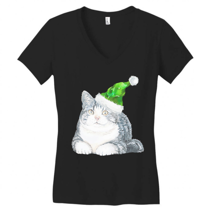 American Shorthair Christmas American Shorthair Cat With Love Women's V-Neck T-Shirt by relativemedulla | Artistshot