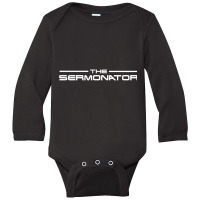 The Sermonator Funny Pastor Prayer Warrior Motorcycle Pastor Long Slee Long Sleeve Baby Bodysuit | Artistshot