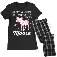 Just A Girl Who Loves Moose I Heart Moose For Girls Women's Pajamas Set | Artistshot