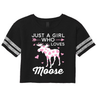 Just A Girl Who Loves Moose I Heart Moose For Girls Scorecard Crop Tee | Artistshot