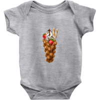 Bubble Waffle Ice Cream  Egg Bubble Waffle Vanilla Ice Cream 3 Baby Bodysuit | Artistshot