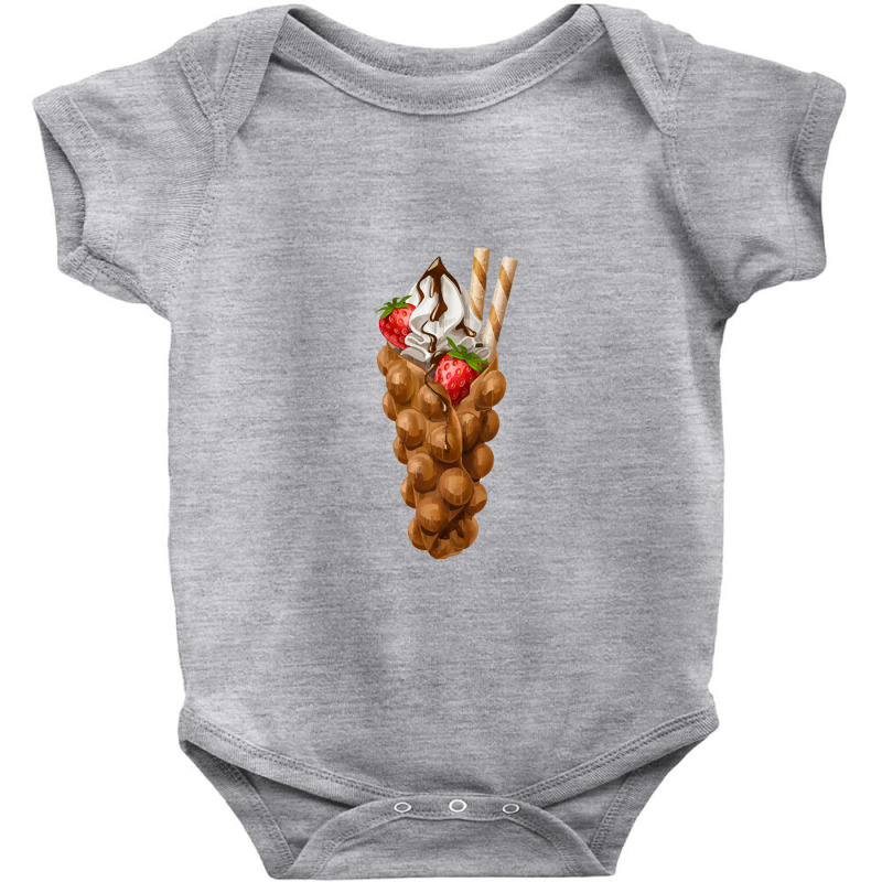 Bubble Waffle Ice Cream  Egg Bubble Waffle Vanilla Ice Cream 3 Baby Bodysuit by cemarrarubi | Artistshot