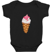 Bubble Waffle Ice Cream  Egg Bubble Waffle Vanilla Ice Cream 4 Baby Bodysuit | Artistshot