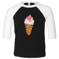 Bubble Waffle Ice Cream  Egg Bubble Waffle Vanilla Ice Cream 4 Toddler 3/4 Sleeve Tee | Artistshot