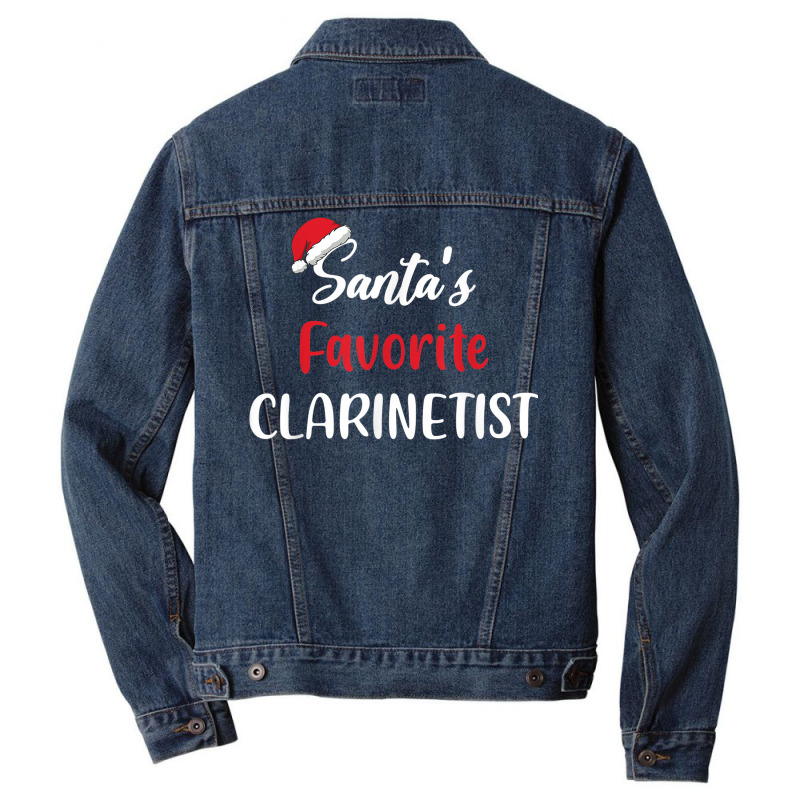 Santas Favorite Clarinetist Gift Christmas Clarinet Funny Men Denim Jacket | Artistshot