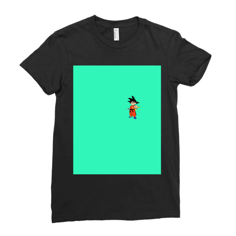 Goku Minimal Flat Art Work Gift Ladies Fitted T-Shirt by KelseyHachler | Artistshot