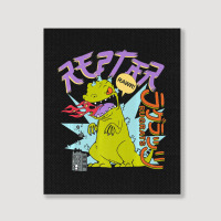 Rugrats Reptar Kanji Fire Sketch Portrait Canvas Print | Artistshot