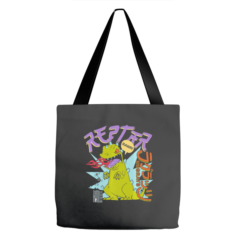 Rugrats Reptar Kanji Fire Sketch Tote Bags | Artistshot