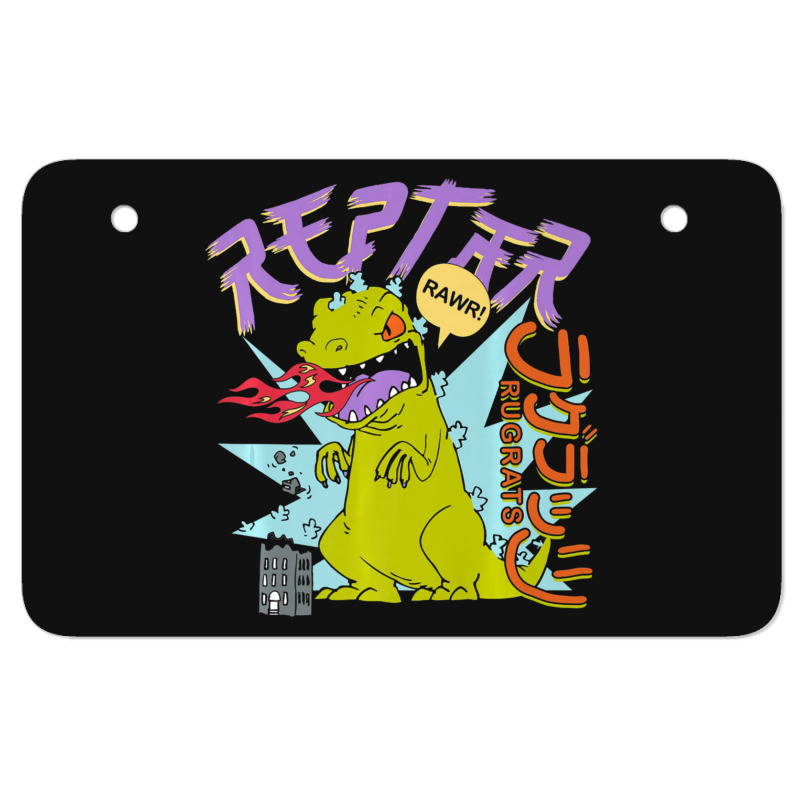 Rugrats Reptar Kanji Fire Sketch Atv License Plate | Artistshot