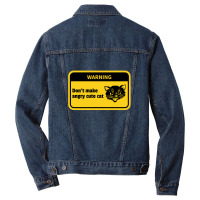 Warning Don't Make Angry Cute Cat Funny Men Denim Jacket | Artistshot