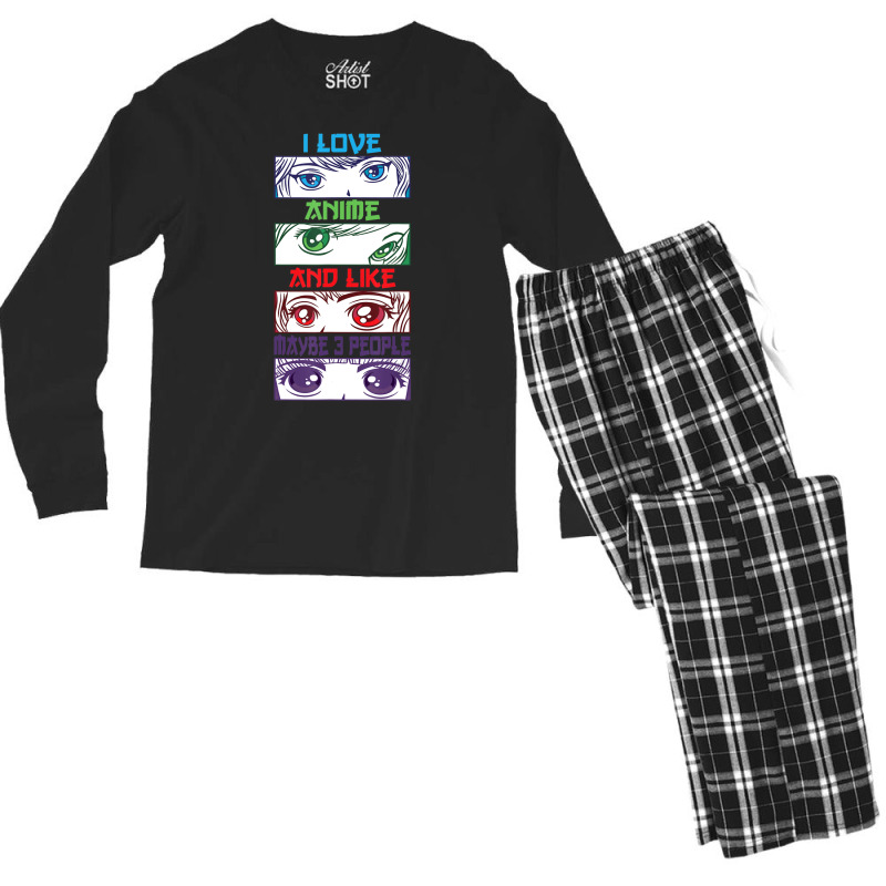 Anime Sarcastic Anime Quote Anime Fan Anime Lover Men's Long Sleeve Pajama Set by cm-arts | Artistshot