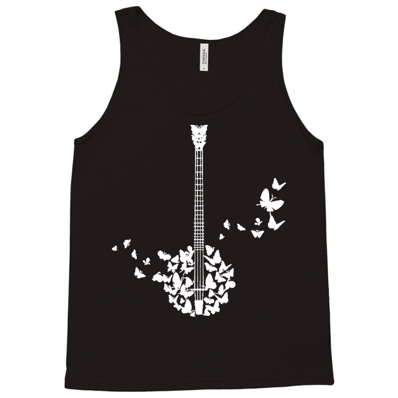 Banjo Instrument T  Shirt A Banjo Instrument With Beautiful Butterflie Tank Top by pfahey | Artistshot