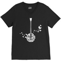 Banjo Instrument T  Shirt A Banjo Instrument With Beautiful Butterflie V-neck Tee | Artistshot