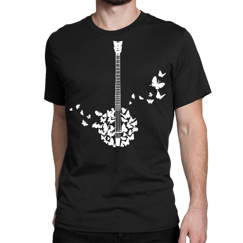 Banjo Instrument T  Shirt A Banjo Instrument With Beautiful Butterflie Classic T-shirt by pfahey | Artistshot