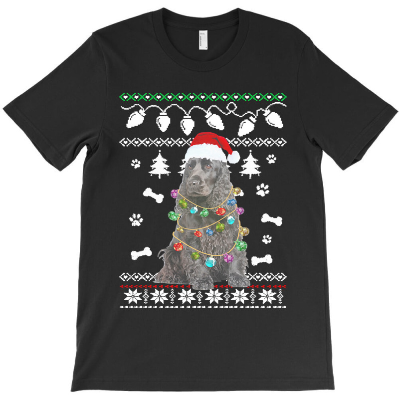 American Water Spaniel Dog Santa Hat Ugly Christmas Sweater Happy Holi T-shirt | Artistshot