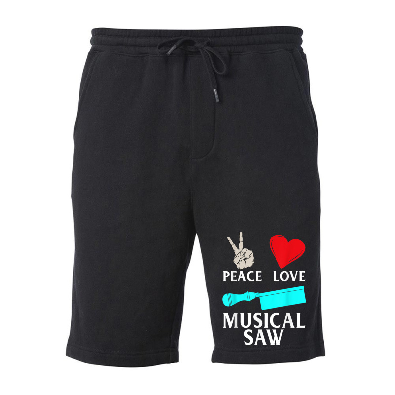 Peace Love Musical Saw Music Instrument Musical Saw Player Fleece Short by Uniform | Artistshot