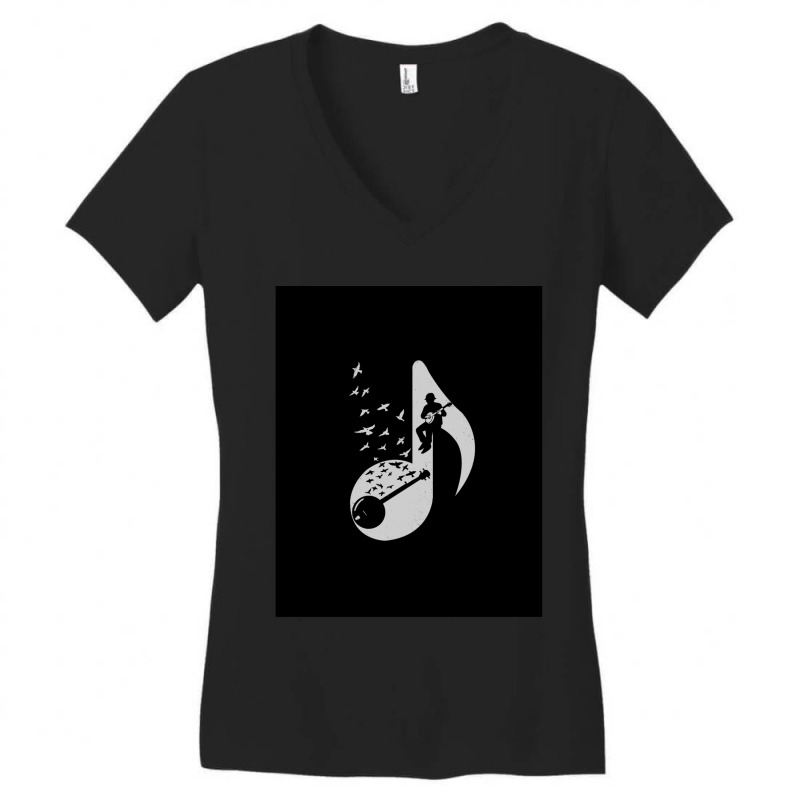 Musical Note   Banjo Women's V-Neck T-Shirt by JAMESDSHARP | Artistshot