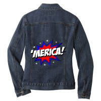 Merica America Ladies Denim Jacket | Artistshot