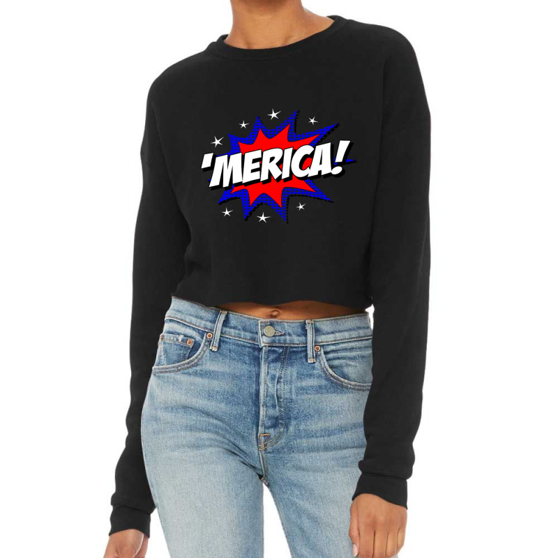 Merica America Cropped Sweater by cm-arts | Artistshot