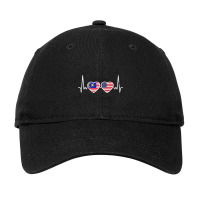 Malaysia Usa Heartbeat Malaysian American Flag Premium T Shirt Adjustable Cap | Artistshot