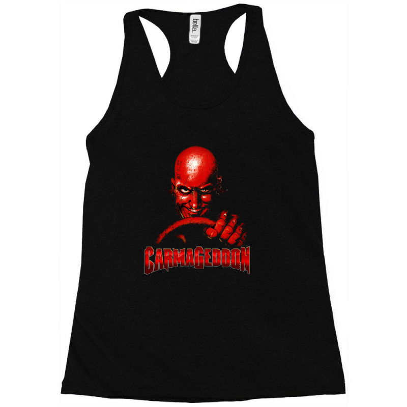 Carmageddon Retro Race Game Fan Print With Text Racerback Tank by RodneyAbernathy | Artistshot