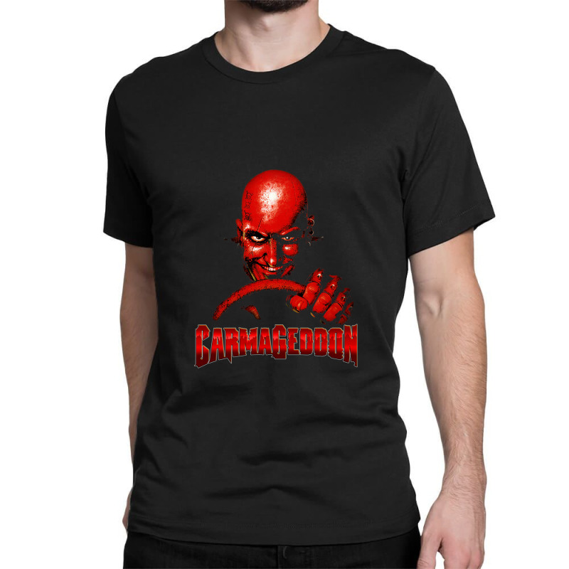 Carmageddon Retro Race Game Fan Print With Text Classic T-shirt by RodneyAbernathy | Artistshot