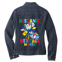 Hispanic Heritage Month Latino Countries Flags Sunflower (2) Ladies Denim Jacket | Artistshot