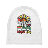 Dyslexia Is Not A Disability   Dyslexia Awareness Day Long Sleeve T Sh Baby Beanies | Artistshot