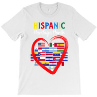 Hispanic Heritage Month Latino Countries Heart Flags T-shirt | Artistshot