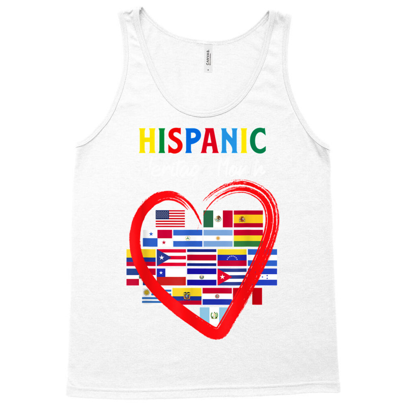 Hispanic Heritage Month Latino Countries Heart Flags Tank Top by JENNYKISS | Artistshot