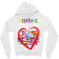 Hispanic Heritage Month Latino Countries Heart Flags Zipper Hoodie | Artistshot