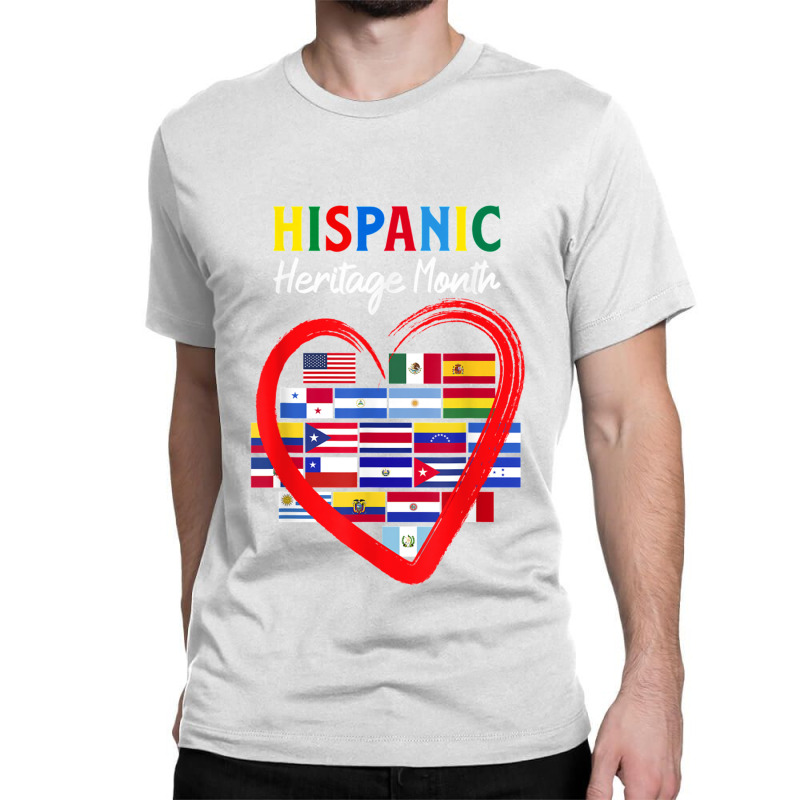 Hispanic Heritage Month Latino Countries Heart Flags Classic T-shirt by JENNYKISS | Artistshot