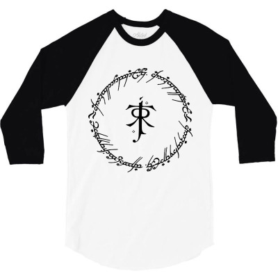 Ring Inscriptions Tolkien 3/4 Sleeve Shirt Designed By Shusui