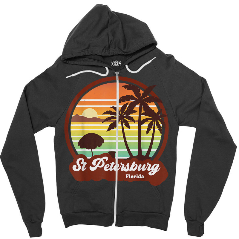 Saint Petersburg Florida Souvenirs Retro 80s St Petes Beach T Shirt Zipper Hoodie by cm-arts | Artistshot