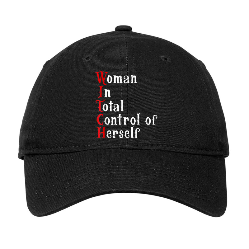 Woman In Total Control Of Herself Funny Halloween Feminist Adjustable Cap by Uniform | Artistshot