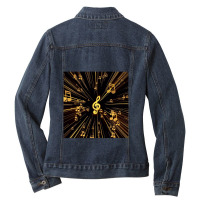 Musical Notes Ladies Denim Jacket | Artistshot