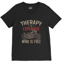 Motorcycle Therapy V-neck Tee | Artistshot