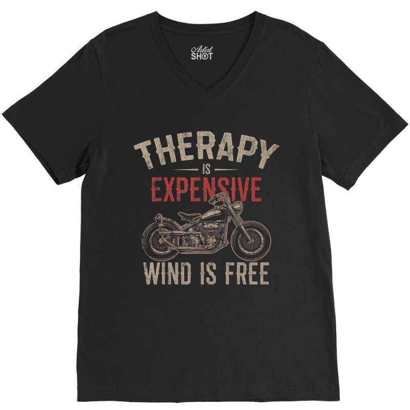 Motorcycle Therapy V-Neck Tee by cm-arts | Artistshot