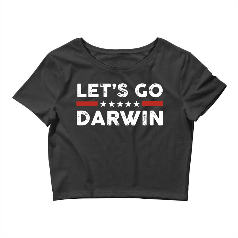 Lets Go Darwin Us Flag Vintage Crop Top by hani shop | Artistshot