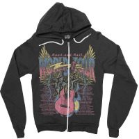 Rock & Roll Free Spirit World Tour Guitar Fire Wings Thunder Zipper Hoodie | Artistshot