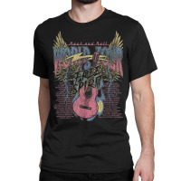 Rock & Roll Free Spirit World Tour Guitar Fire Wings Thunder Classic T-shirt | Artistshot