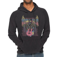 Rock & Roll Free Spirit World Tour Guitar Fire Wings Thunder Vintage Hoodie | Artistshot