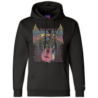 Rock & Roll Free Spirit World Tour Guitar Fire Wings Thunder Champion Hoodie | Artistshot