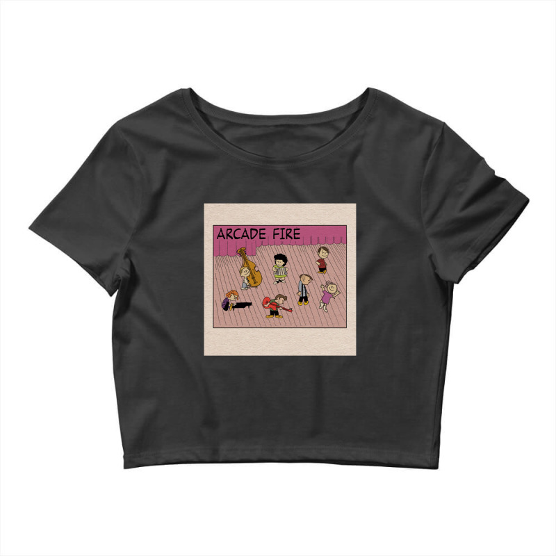 Arcade Fire Cartoon Crop Top by LarryCory | Artistshot