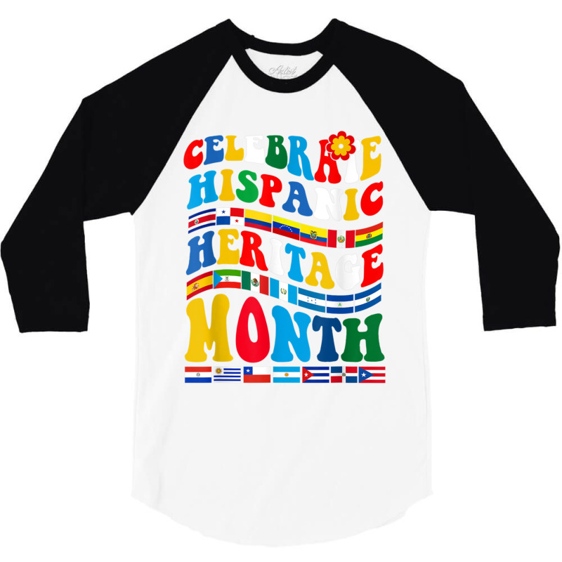 National Hispanic Heritage Month Celebration Latin Flags 3/4 Sleeve Shirt by JENNYKISS | Artistshot