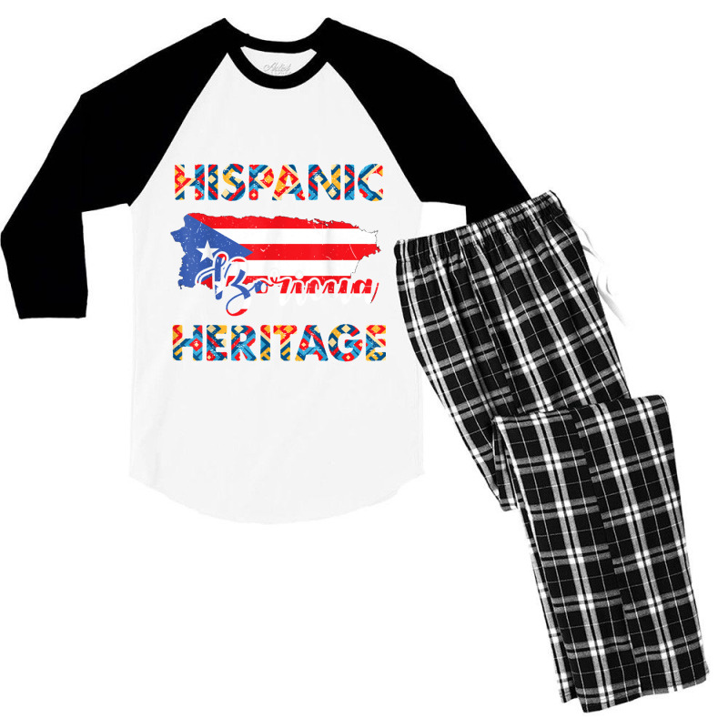 National Hispanic Heritage Month Puerto Rico Men's 3/4 Sleeve Pajama Set by JENNYKISS | Artistshot